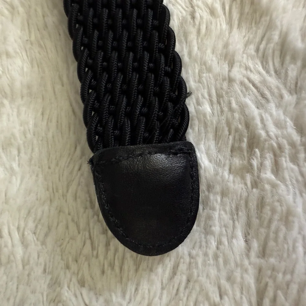 Maus & Hoffman Handbraided Elastic Belt –‎ Black, Size 44 | Made in France